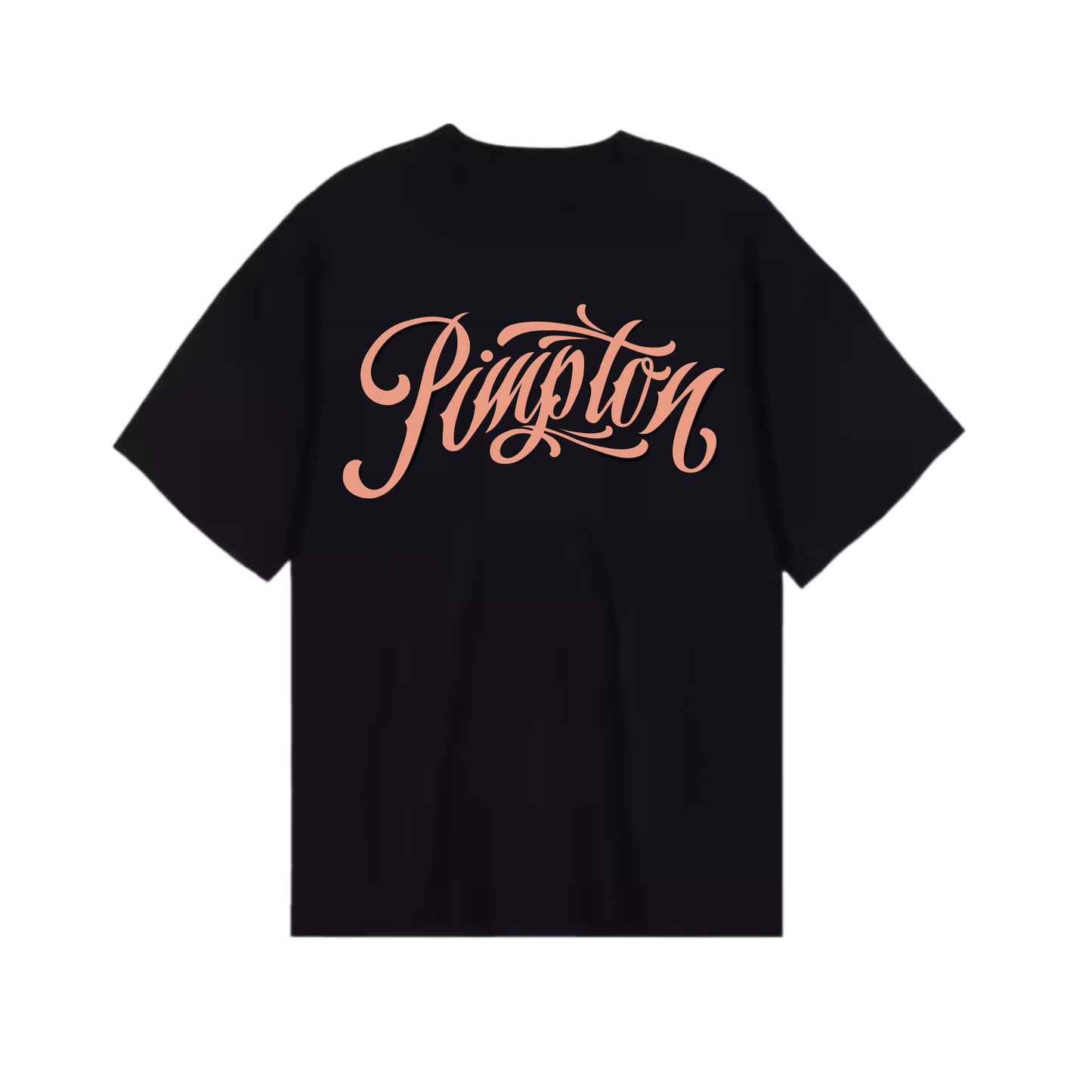 Pimpton A Signature T-Shirt Salmon Font - Black