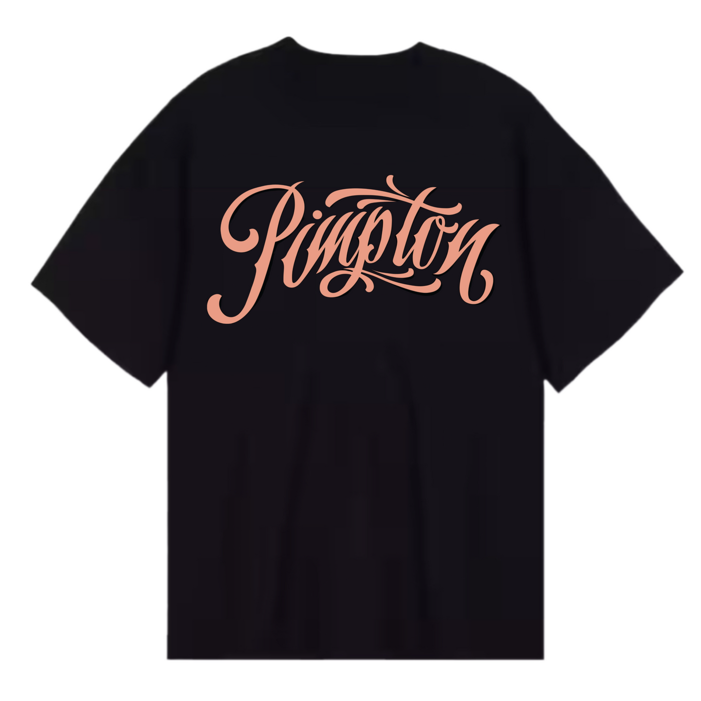 Pimpton A Signature T-Shirt Salmon Font - Black